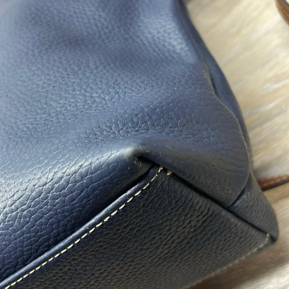 Dooney & Bourke Navy Dixon Hobo Pebble Leather Crossbody Bag! GUC!! - Picture 4 of 15